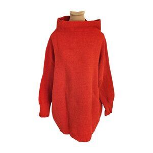 Free People Red Orange Ottoman Sweater Sz L